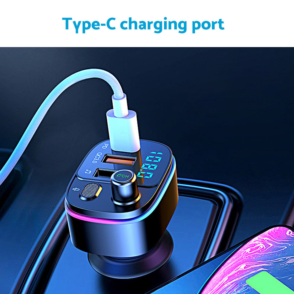Bluetooth-compatible FM Transmitter Wireless Car Radio Adapter USB Charger Call-2