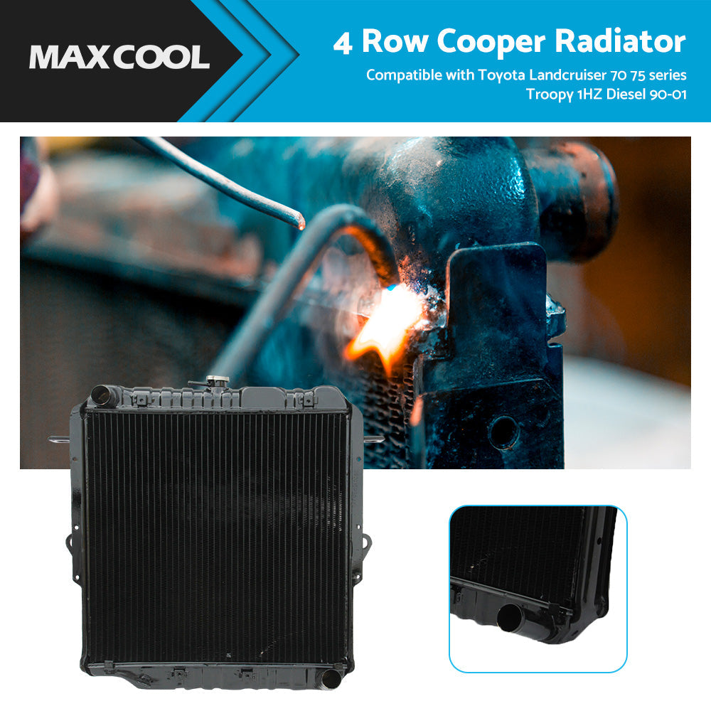 4 Row Radiator Suitable For Toyota Land Cruiser 70 Series HZJ75 1HZ75 1990-2001-4