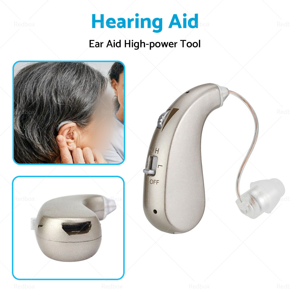 Rechargeable Digital Hearing Aid Severe Loss BTE Ear Aid HIGH-POWER Tool Kit-1