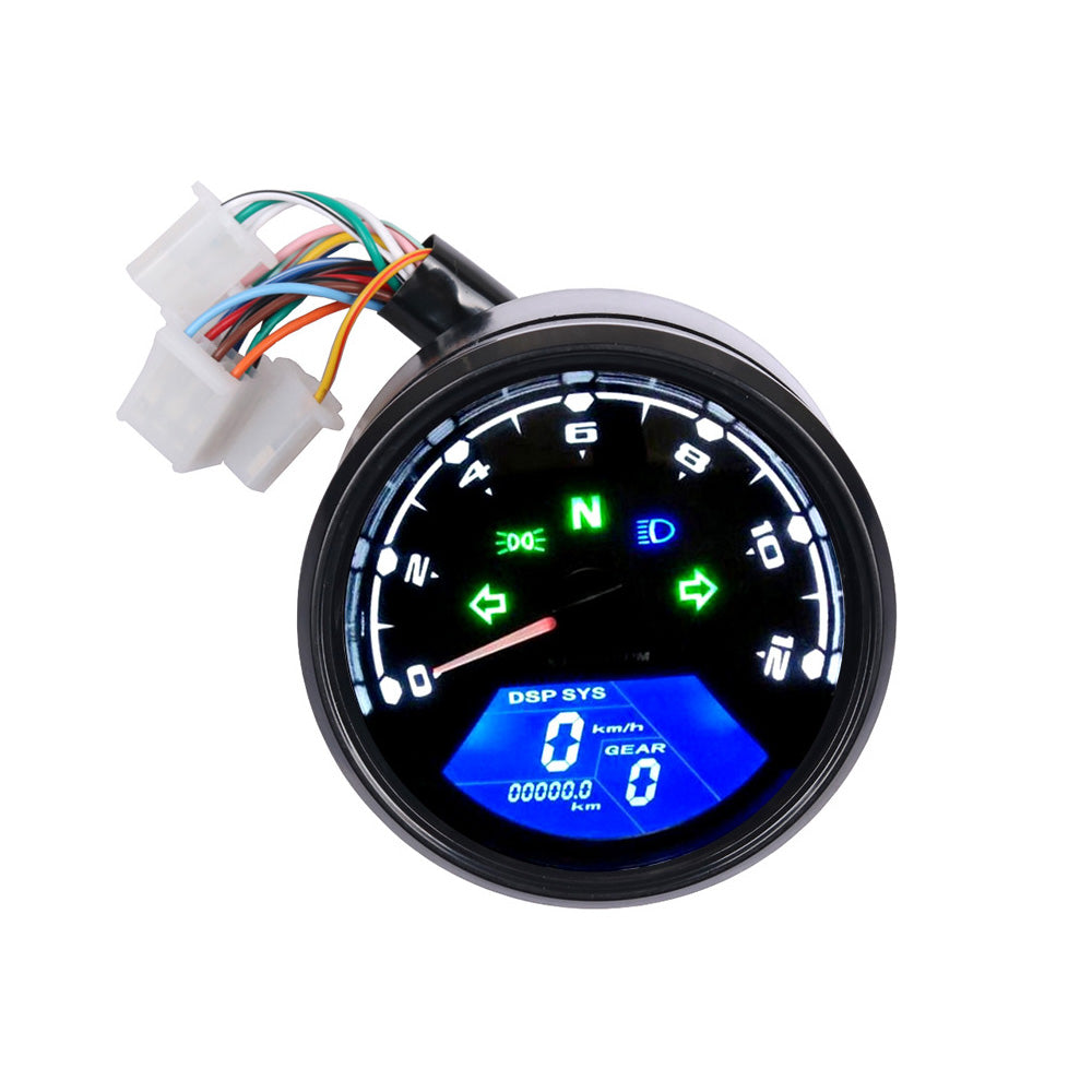 Universal Digital Motorcycle Odometer Speedometer Tachometer Gauge LCD Backlight-2