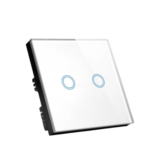 87x87mm LED Touch Wall Light Switch 2-Gang 1-Way Suitable For Home & Office Installation-0