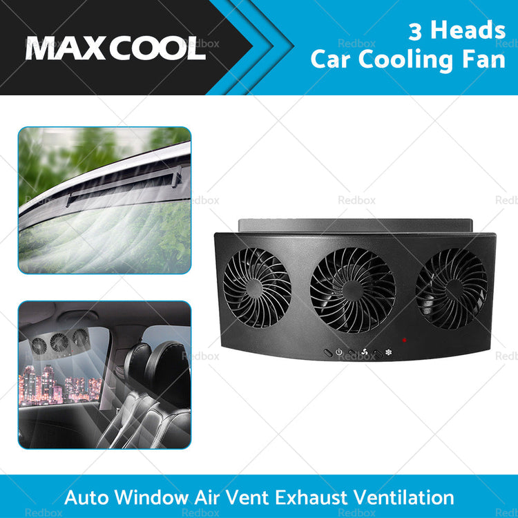 Car Exhaust Window Fan Cooler Air Vent Cooling Fans Ventilator 3Heads Adjustable-1