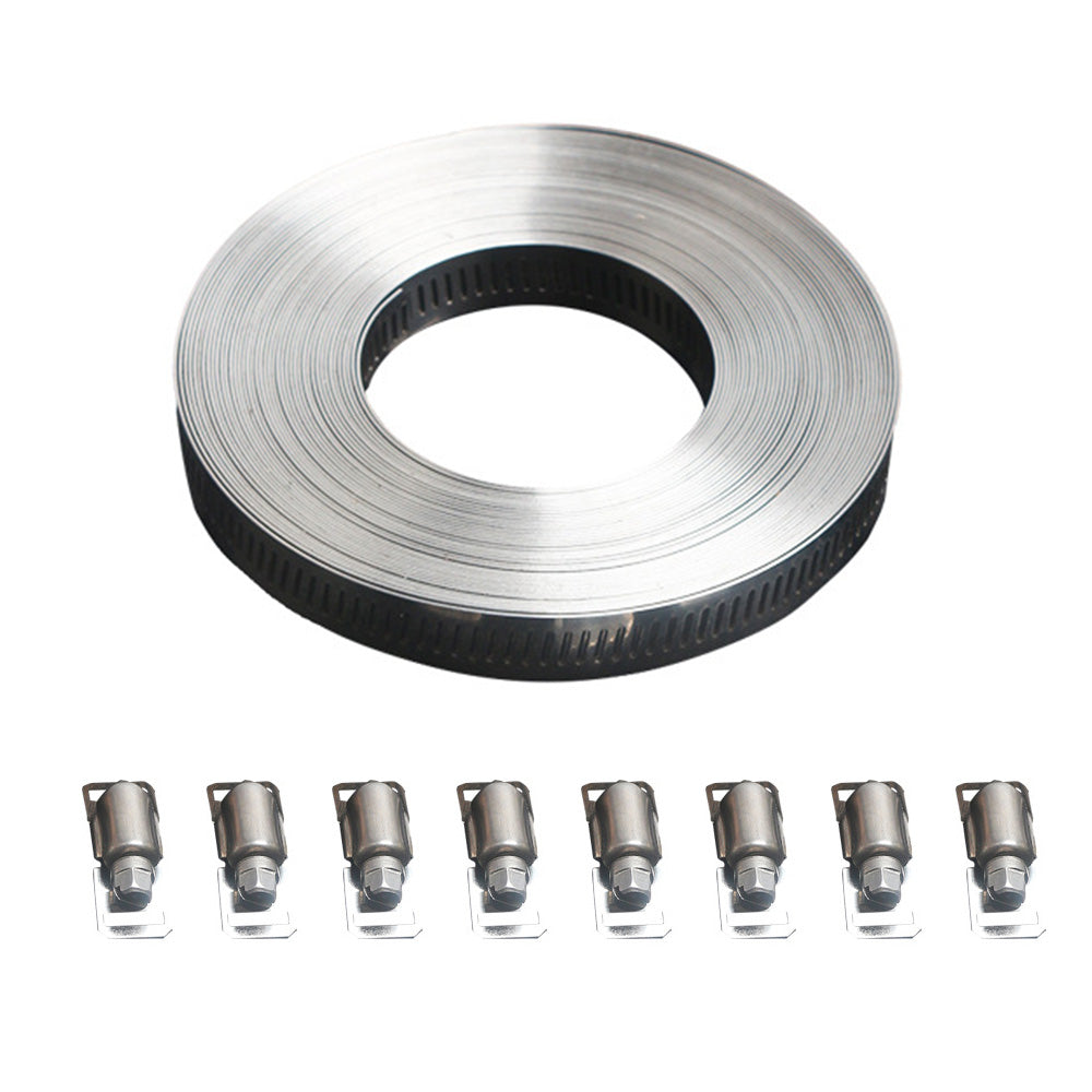 304 Stainless Steel Worm Clamp Hose Clamps with Fasteners Suitable For DIY Adjustable Use-3