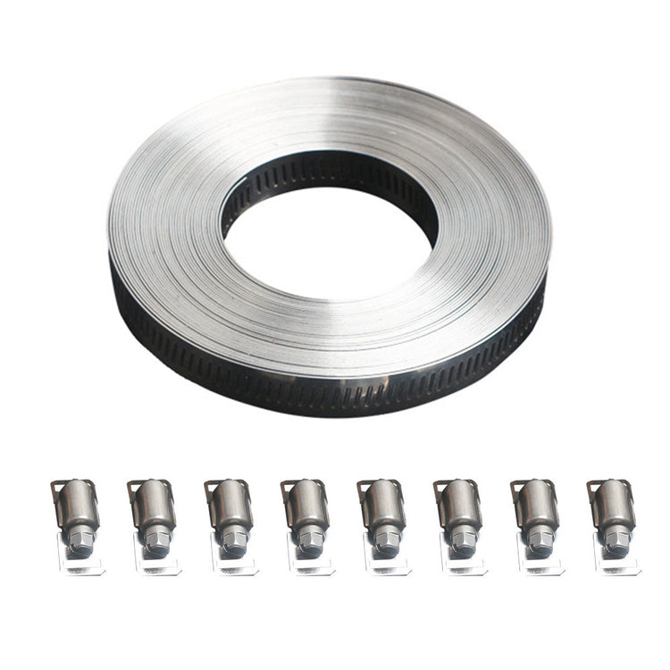 304 Stainless Steel Worm Clamp Hose Clamps with Fasteners Suitable For DIY Adjustable Use-3
