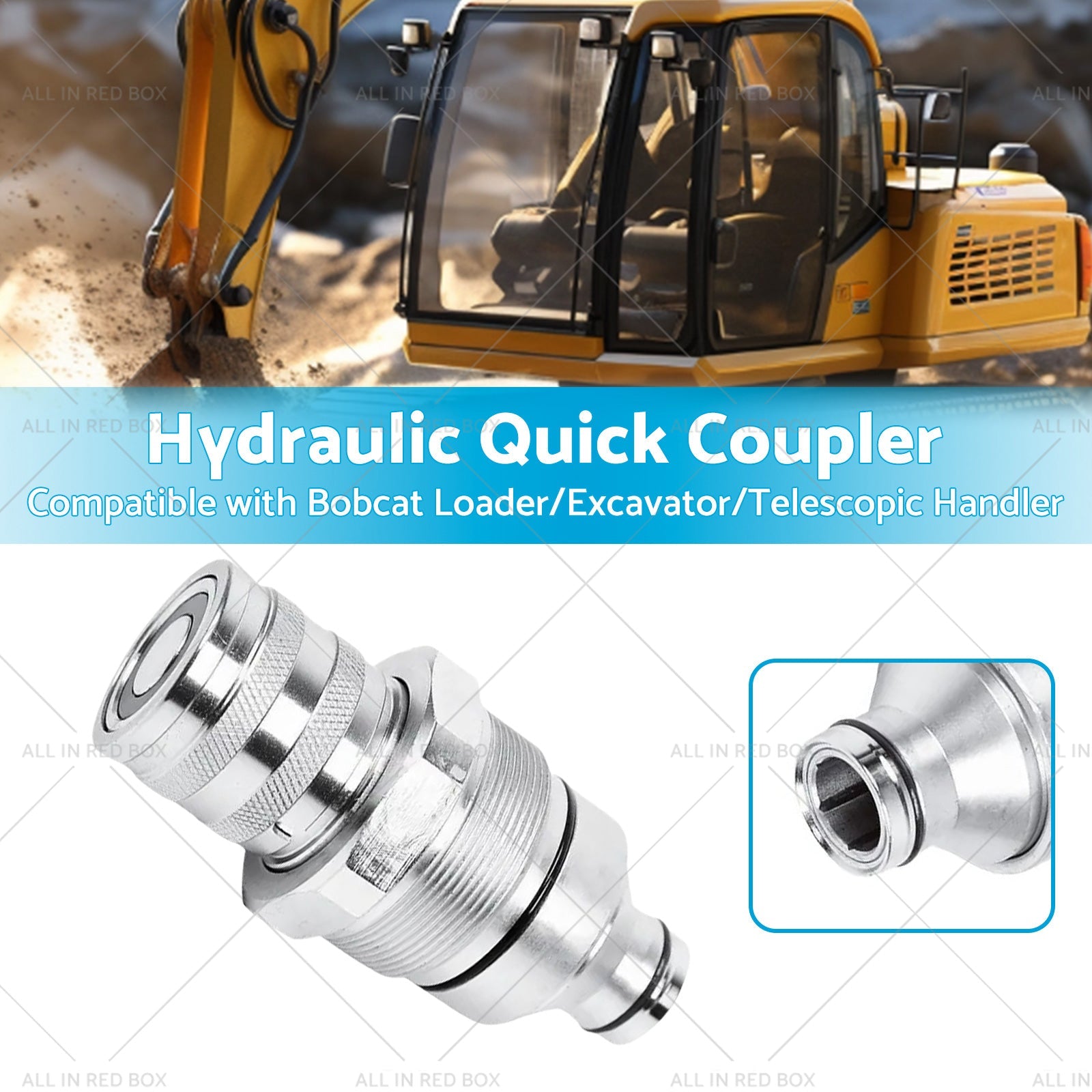 Female Hydraulic Coupler Flat-Faced Quick Connect 48mm Suitable For Bobcat 7246802 FFH-2