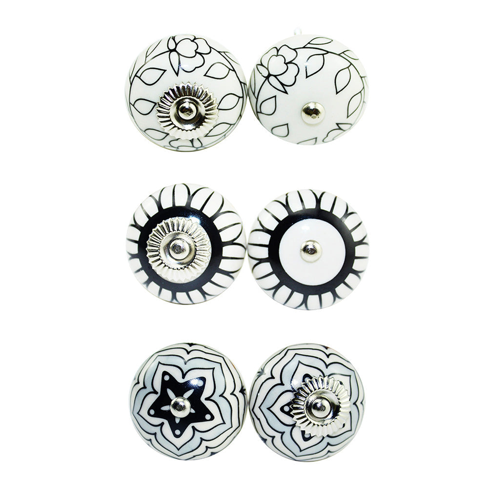 6 Pcs Cupboard Door Knobs Handles Drawer Pull Vintage Ceramic Knob Shabby Chic-2