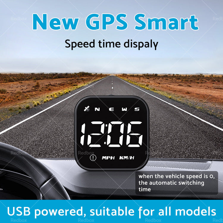 HUD Head Up Display Car LED Digital GPS Speedometer Universal Overspeed Alarm-3