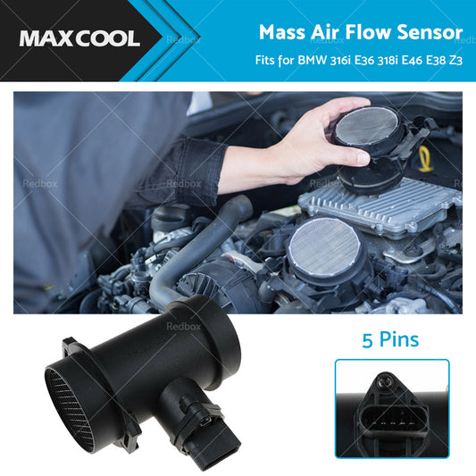 0280217124 MAF Mass Air Flow Sensor for BMW 316i E36 318i E46 E38 Z3 1998-2002-0
