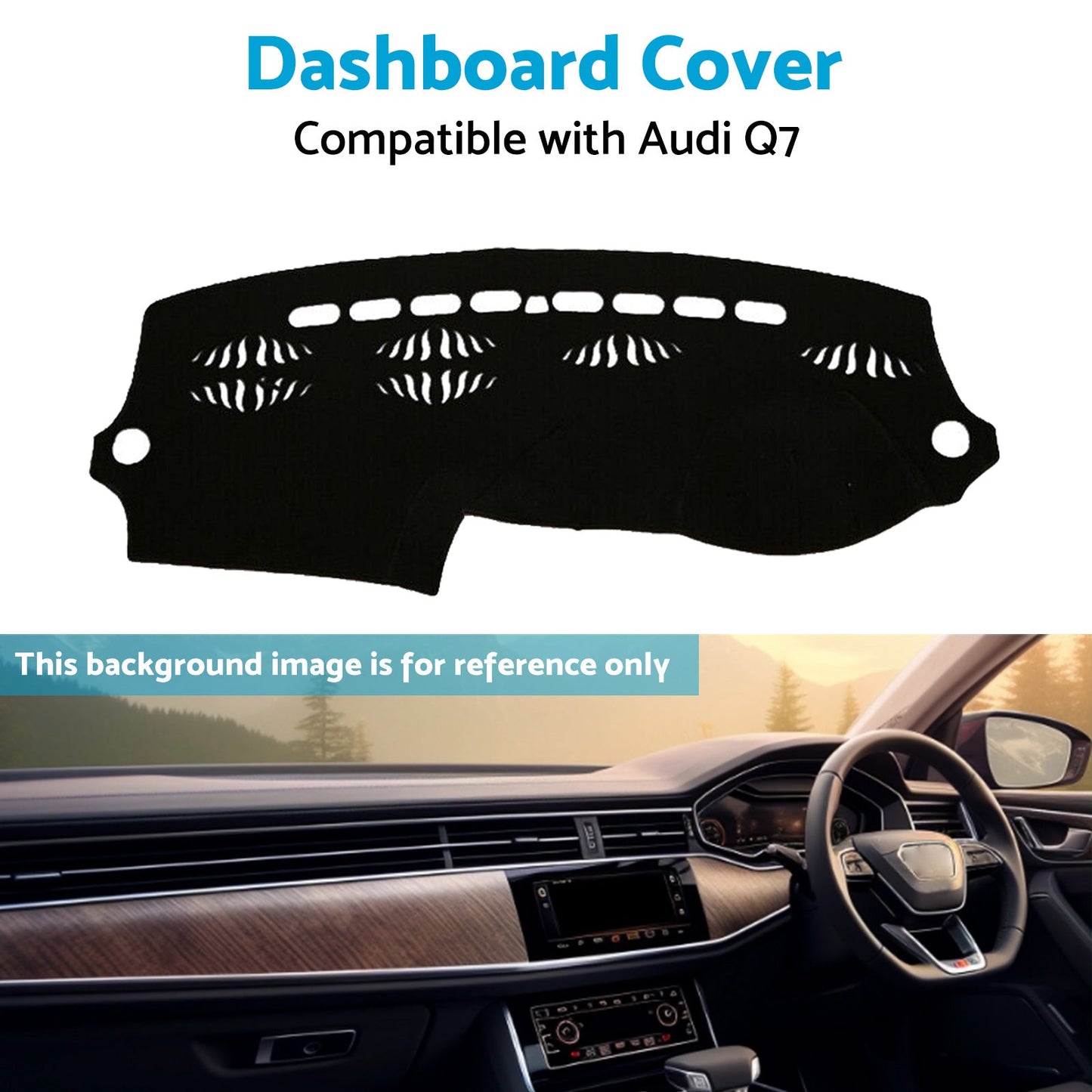 Dashboard Cover Non-Slip Dash Mat Suitable for Audi Q7 4L 2006-2014 Black-2