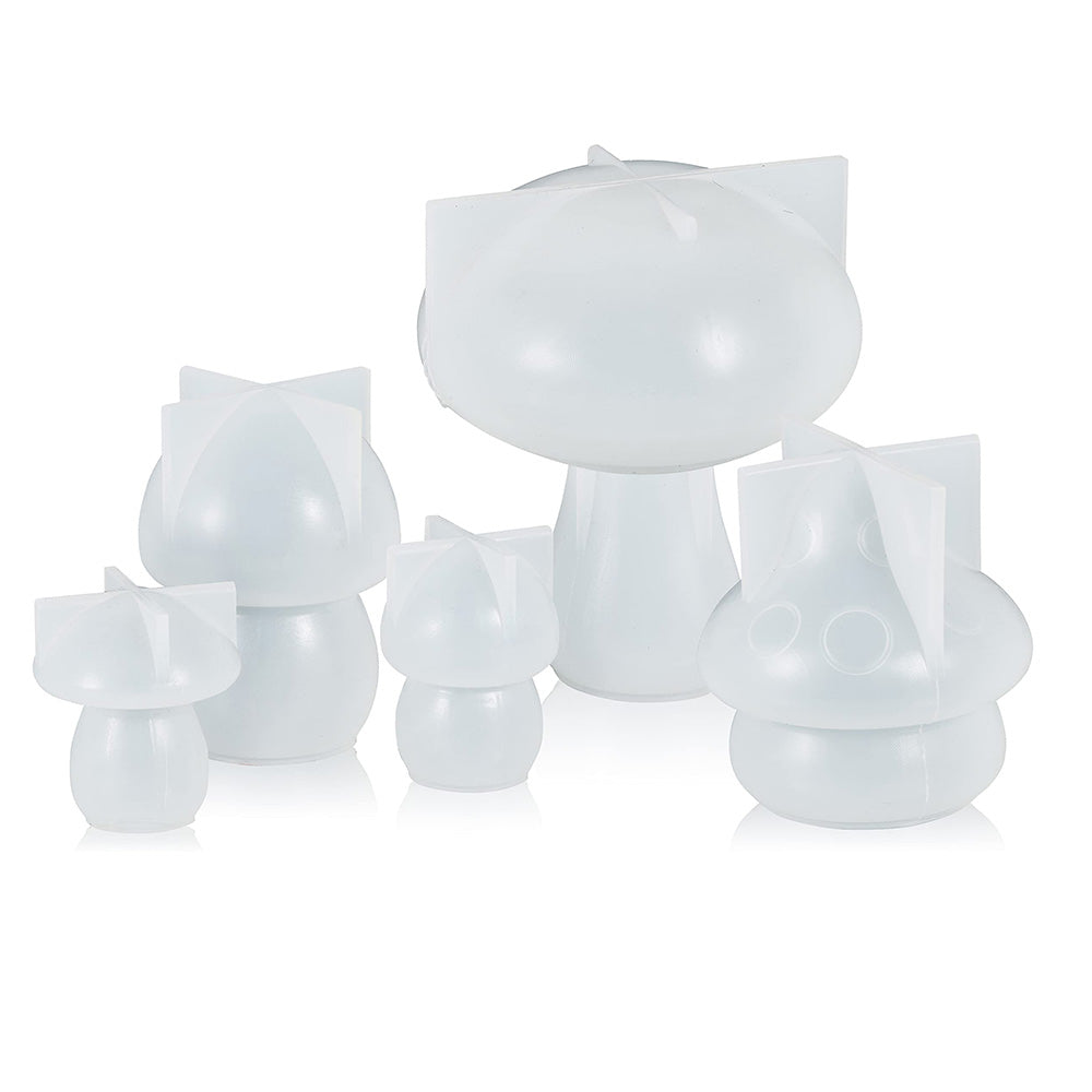 5-Style Mushroom Silicone Resin Casting Molds Suitable For DIY Epoxy Craft & Home Decor-0