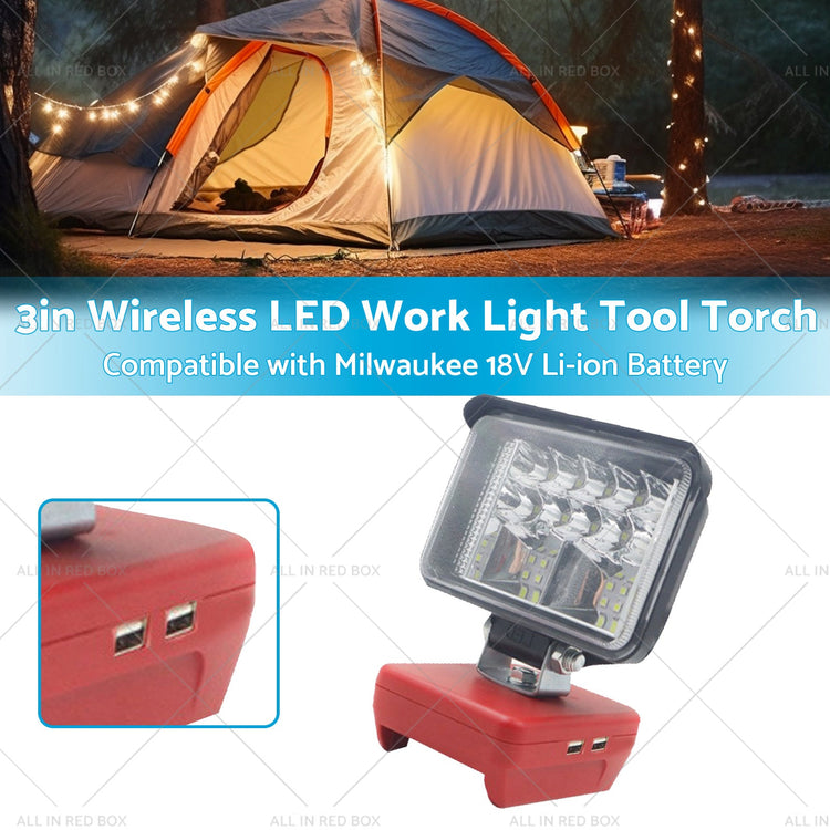 3in Wireless LED Work Light Torch Suitable For Milwaukee 18V Li-ion Battery-1