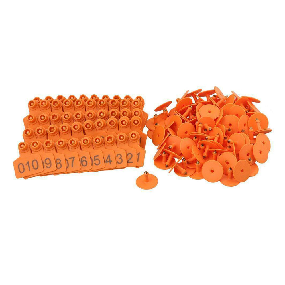 Small Plastic Livestock Ear Tags 5x4cm Numbered 100x Suitable For Sheep Cows Pigs Cattle-1