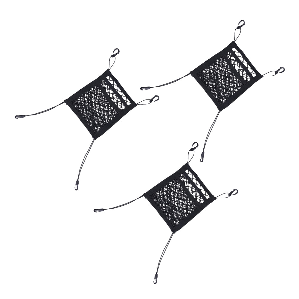 3x Car & Truck Seat Mesh Storage Net Bag Organizer Suitable For Multi-Pocket Use-2
