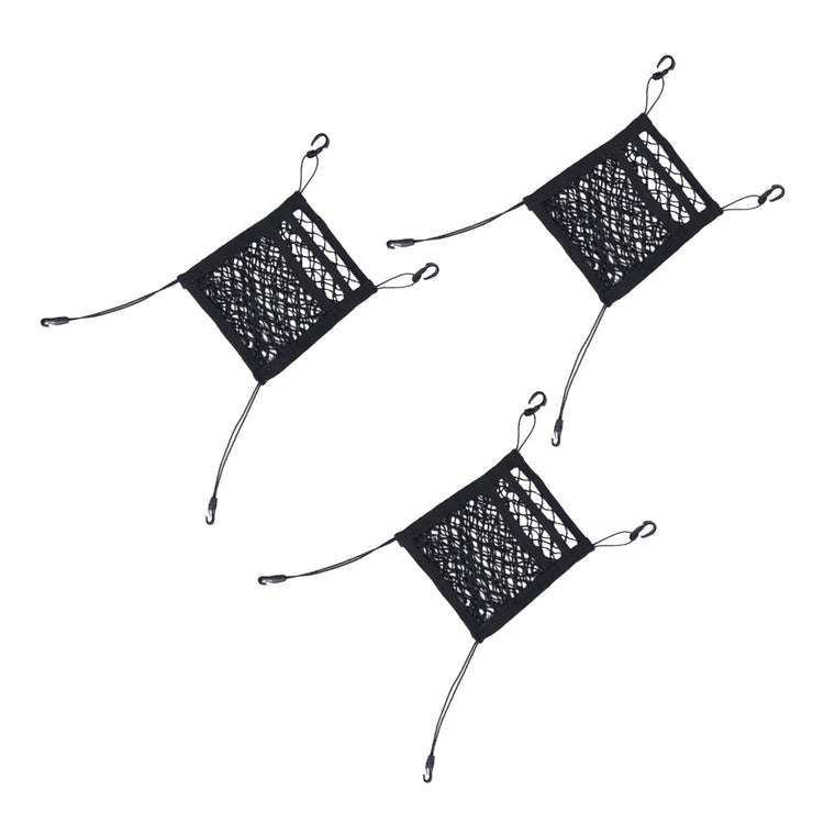3x Car & Truck Seat Mesh Storage Net Bag Organizer Suitable For Multi-Pocket Use-2