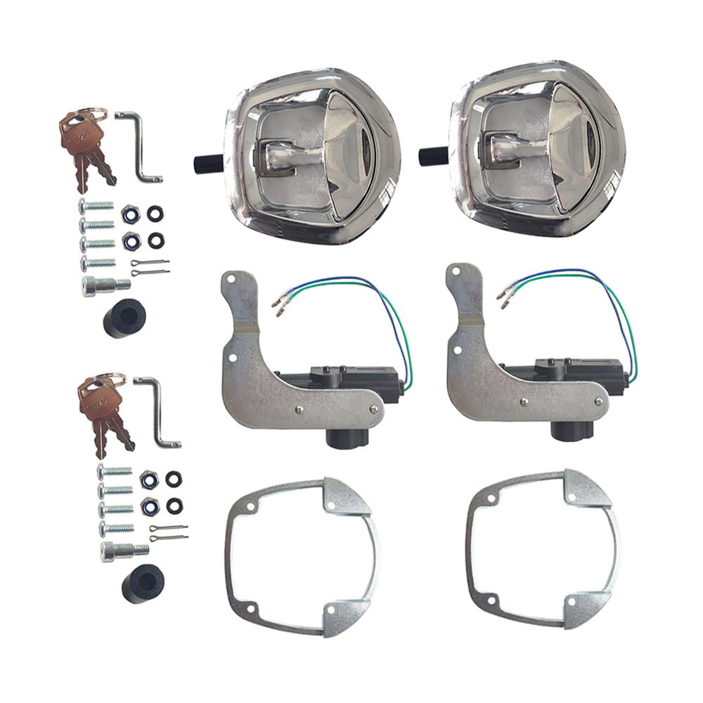2x Power Operated Recessed Folding Whale Tail T Lock Handle Suitable For Trailer Tool Box-2