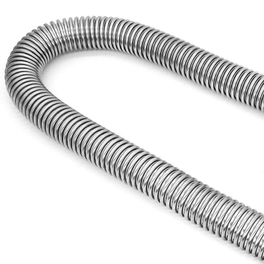 48inch Flexible Stainless Steel Radiator Hose Kit With Chrome Caps Suitable For Car Polished-1