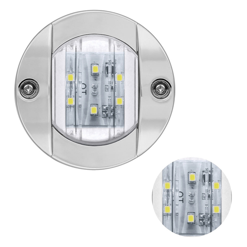 4x Round LED Marine Boat Cabin & Deck Courtesy Lights Suitable For Walkway – White Stern Light-1