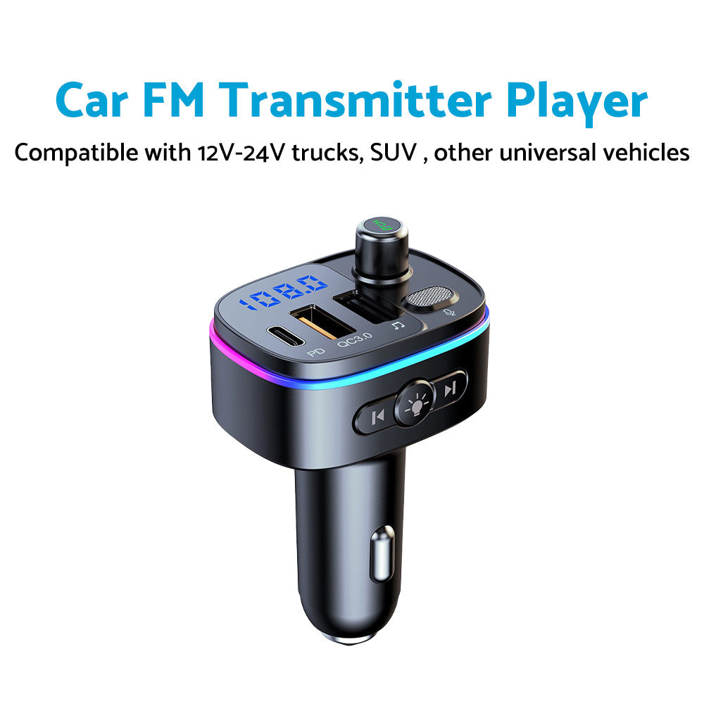 Bluetooth-compatible FM Transmitter Wireless Car Radio Adapter USB Charger Call-1