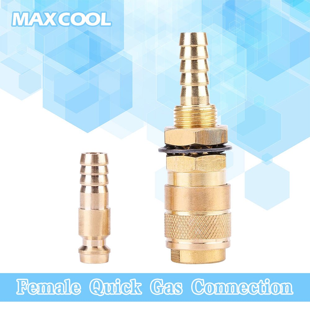 Female Quick Gas Connection with 6mm Barb for Argon and Water Suit Kemppi Unimig - Frazy's Auto Parts