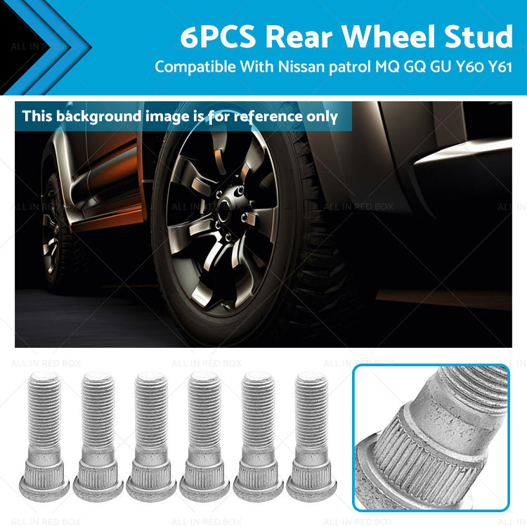 6PCS Rear Wheel Stud Suitable For Nissan patrol MQ GQ GU Y60 Y61-0