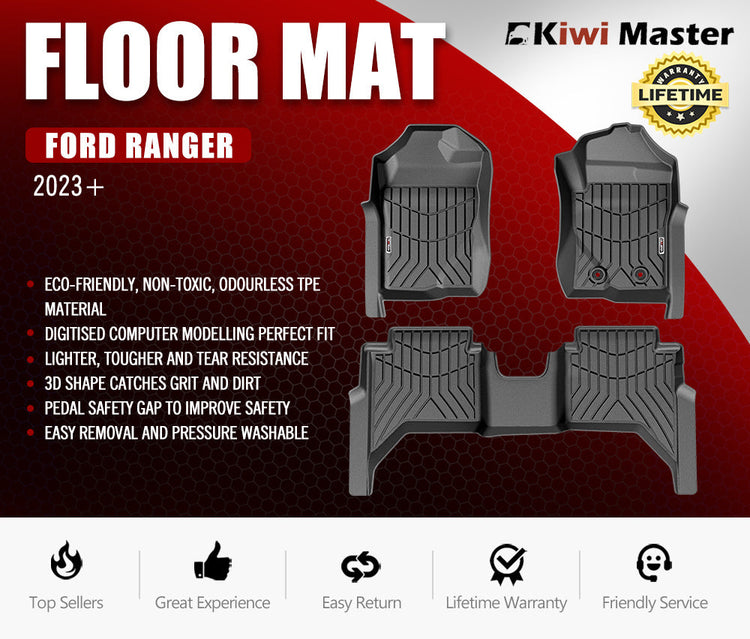KIWI MASTER 3D TPE Car Floor Mat for Ford Ranger 2023+