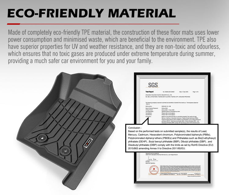 KIWI MASTER 3D TPE Car Floor Mat for Ford Ranger 2023+
