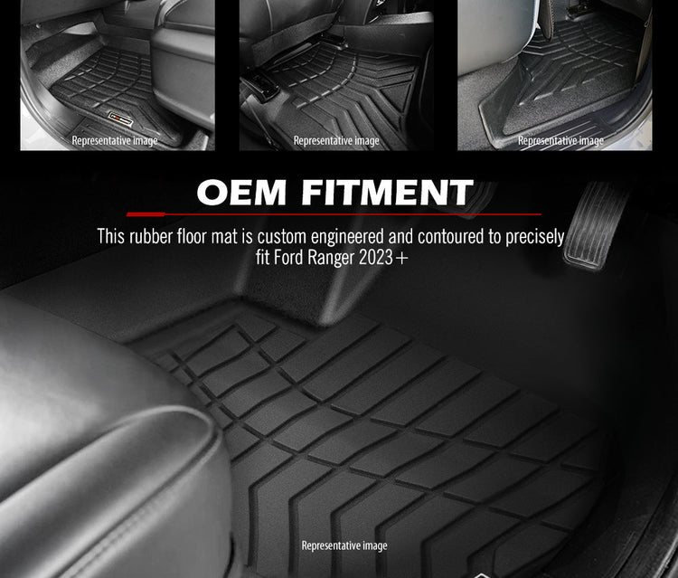 KIWI MASTER 3D TPE Car Floor Mat for Ford Ranger 2023+