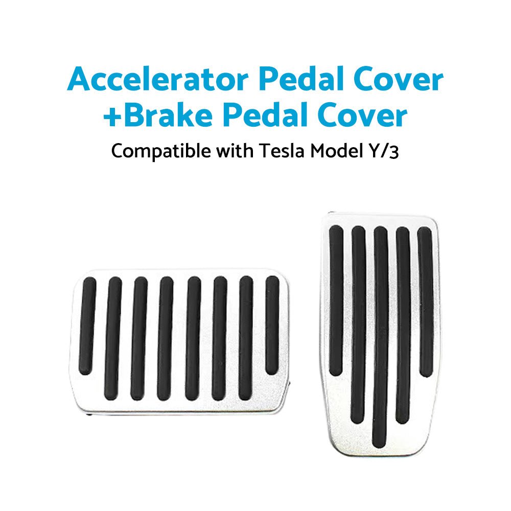 Foot Pedals Aluminum Pads Cover Accessories Suitable for Tesla Model Y Model 3 - Frazy's Auto Parts