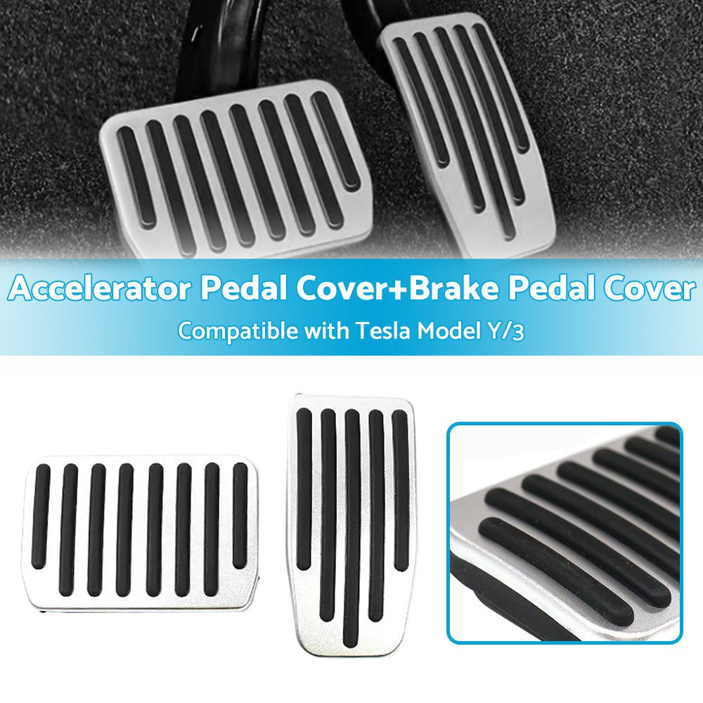 Foot Pedals Aluminum Pads Cover Accessories Suitable for Tesla Model Y Model 3 - Frazy's Auto Parts