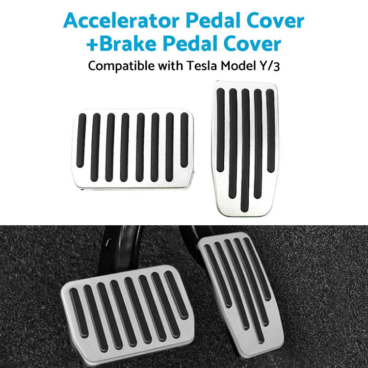 Foot Pedals Aluminum Pads Cover Accessories Suitable for Tesla Model Y Model 3 - Frazy's Auto Parts