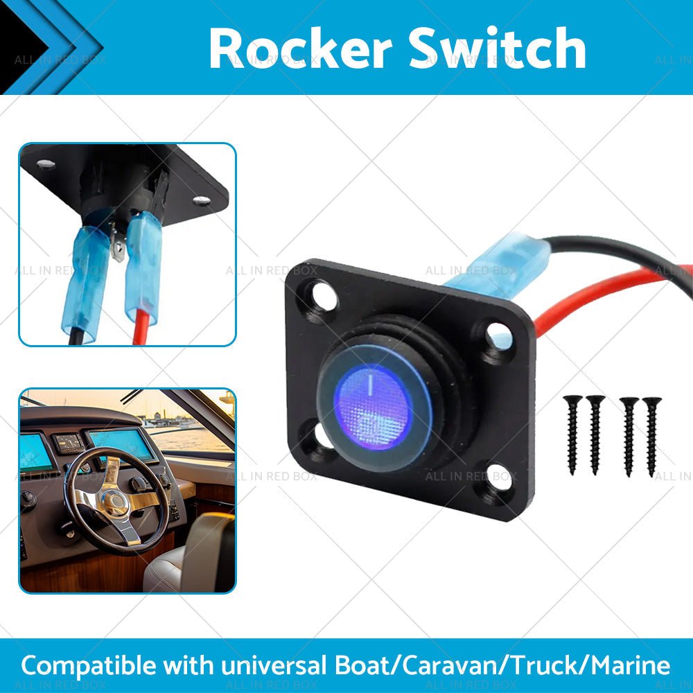 For Boat Caravan Truck Marine 12V 1 Gang Toggle Rocker Switch Panel ON OFF - Frazy's Auto Parts