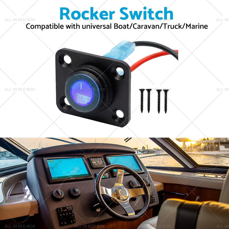 For Boat Caravan Truck Marine 12V 1 Gang Toggle Rocker Switch Panel ON OFF - Frazy's Auto Parts