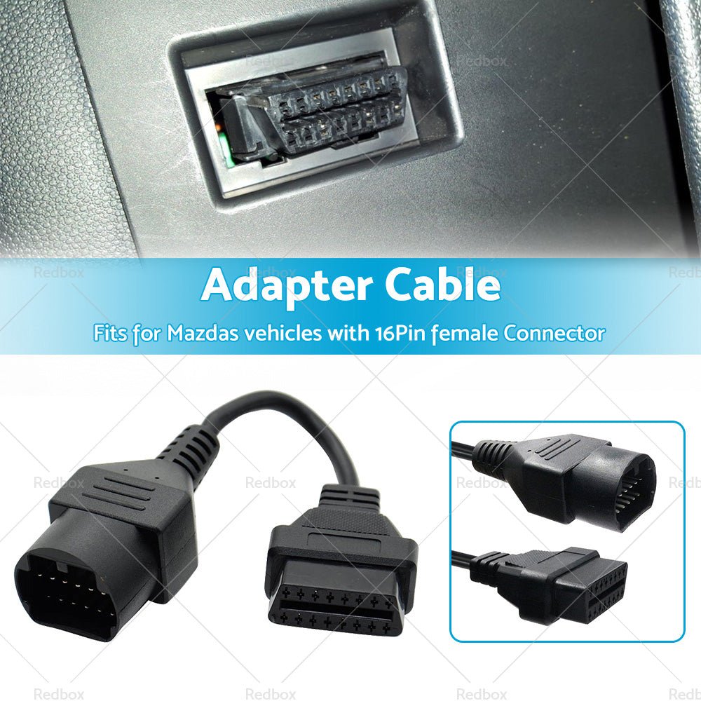 For Mazda 17 Pin to 16 Pin Female OBD2 Car Diagnostic Connector Adapter Cable - Frazy's Auto Parts