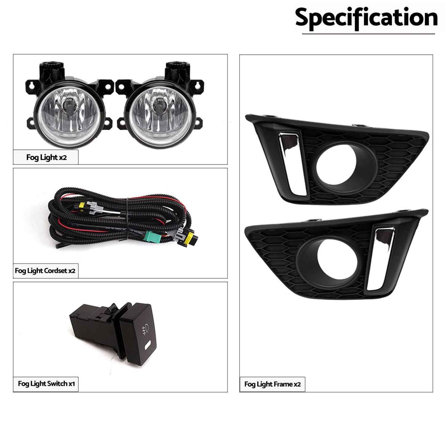 Full Set Fog Light Spot Driving Lamp Kit Suitable For Honda Jazz GF 2014 - 2017 - Frazy's Auto Parts