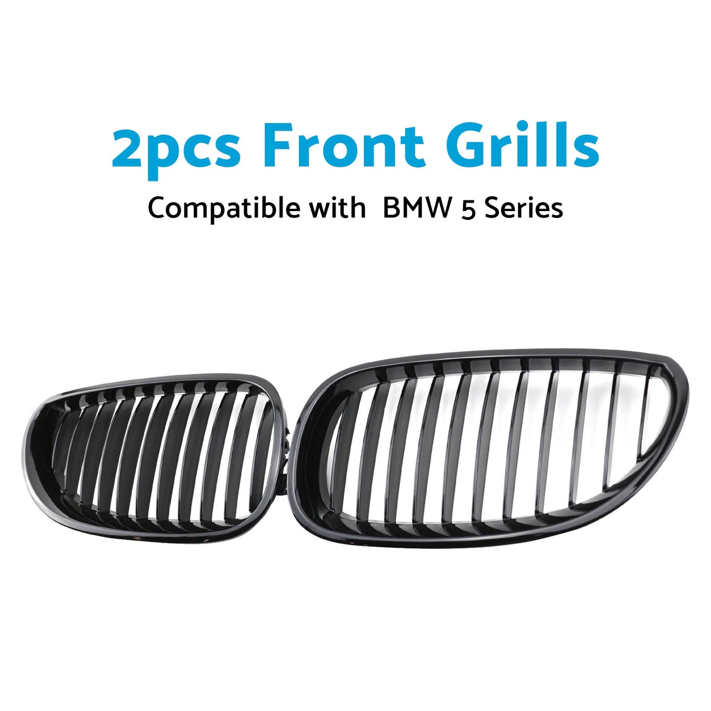 Gloss Black Front Grille Grill Suitable For BMW E60 E61 5 Series 2003 - 2010 - Frazy's Auto Parts