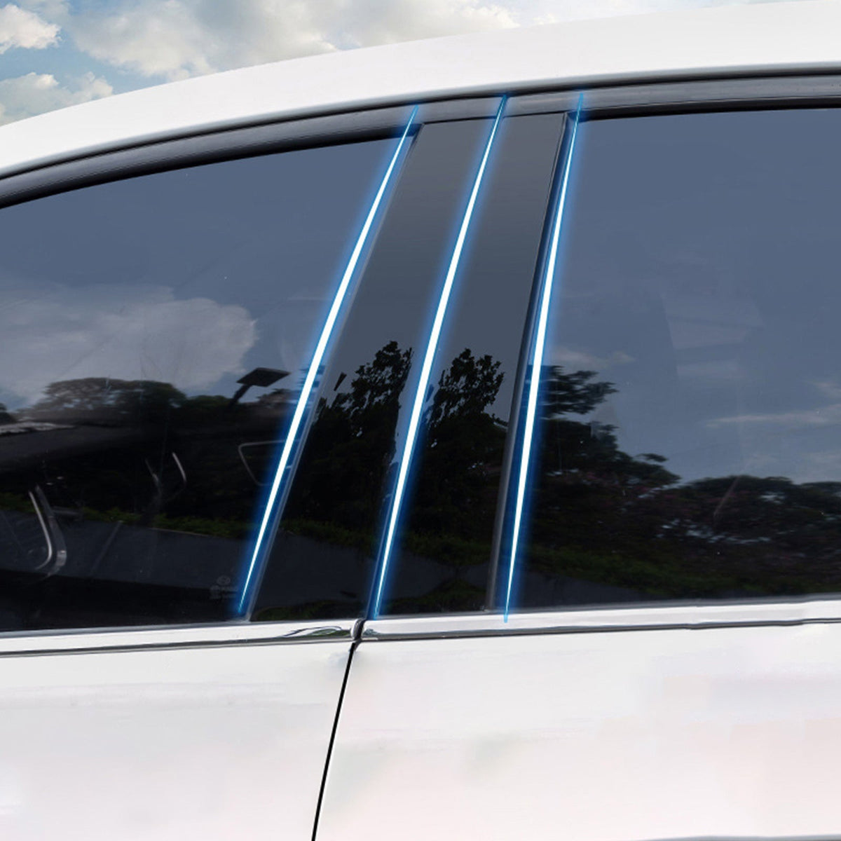 Gloss Black Pillar Posts Door Trim Cover Suitable For Toyota RAV4 2019 - 2024 - Frazy's Auto Parts
