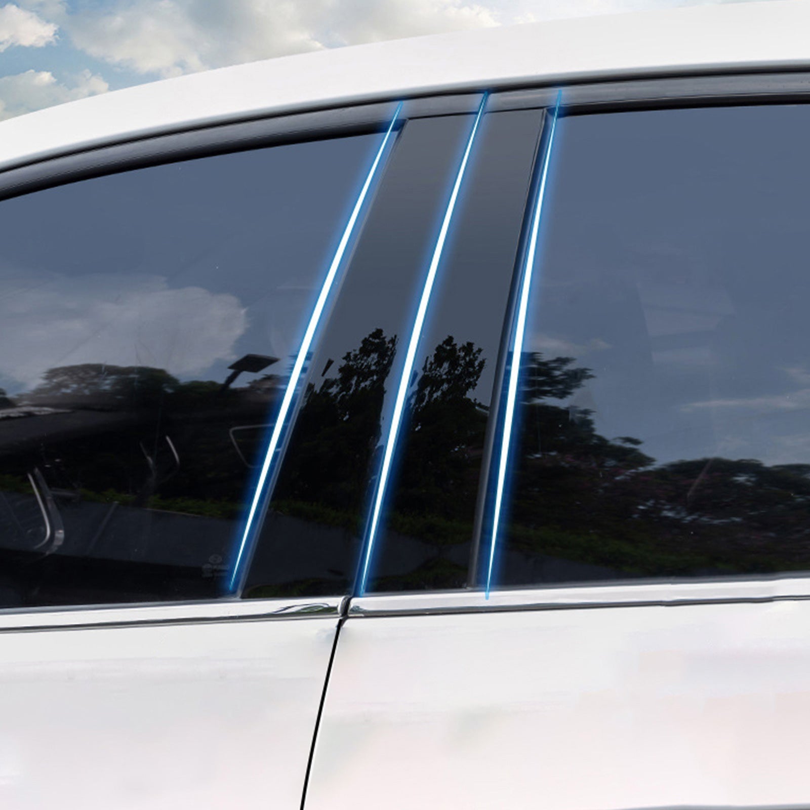 Gloss Black Pillar Posts Door Trim Cover Suitable For Toyota RAV4 2019 - 2024 - Frazy's Auto Parts