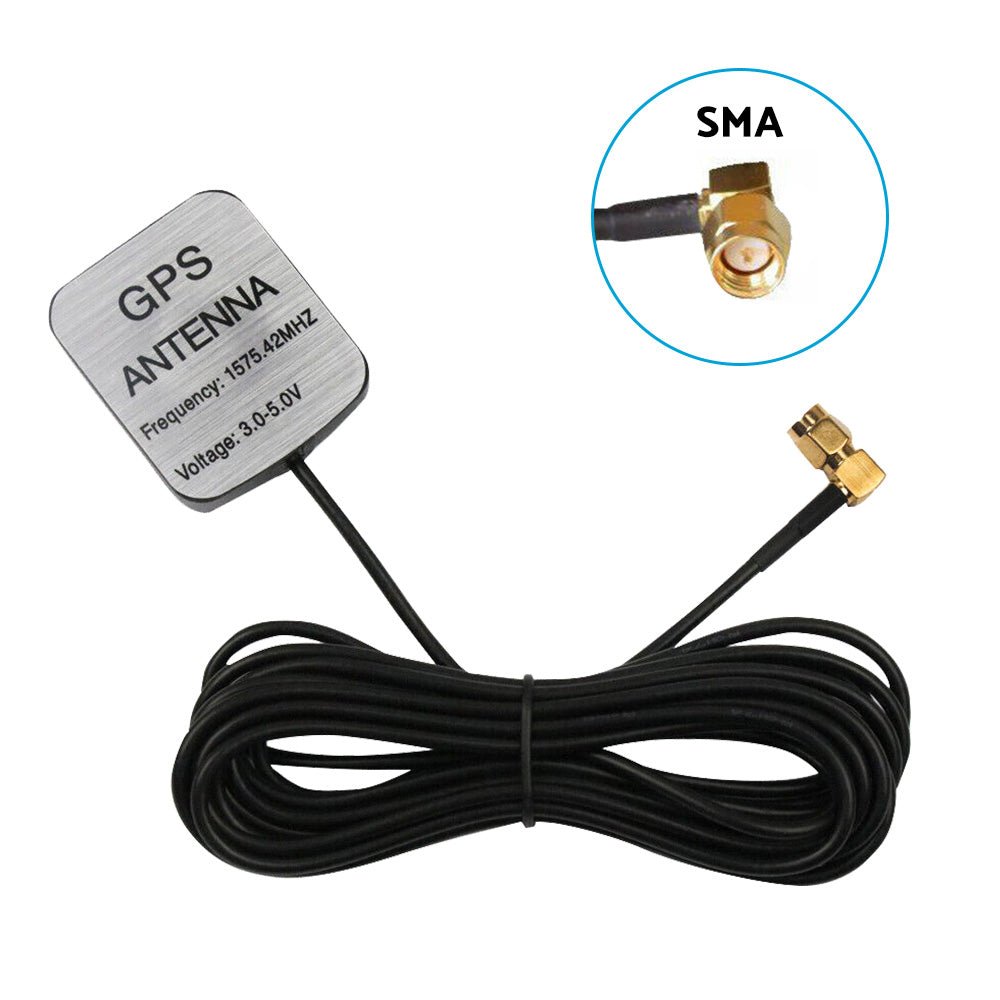 GPS Antenna With SMA Plug Active Aerial Extension Cable Suitable For Car DVD Head Unit Stereos - Frazy's Auto Parts