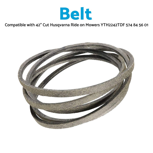 Grey Deck Belt SuitableFor 42 inch Cut Husqvarna Ride on Mowers YTH2242TDF 574 84 56 - Frazy's Auto Parts