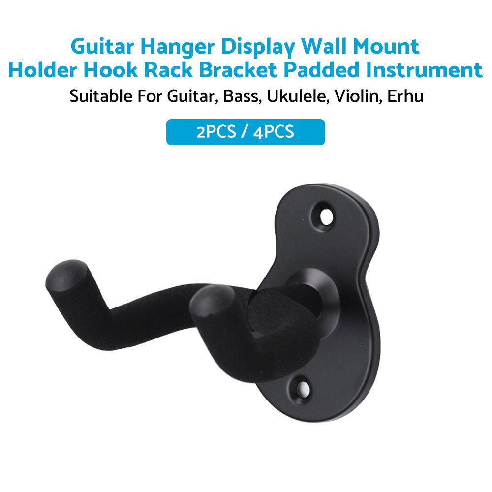 Guitar Hanger Display Wall Mount Holder Hook Rack Bracket Padded Instrument - Frazy's Auto Parts