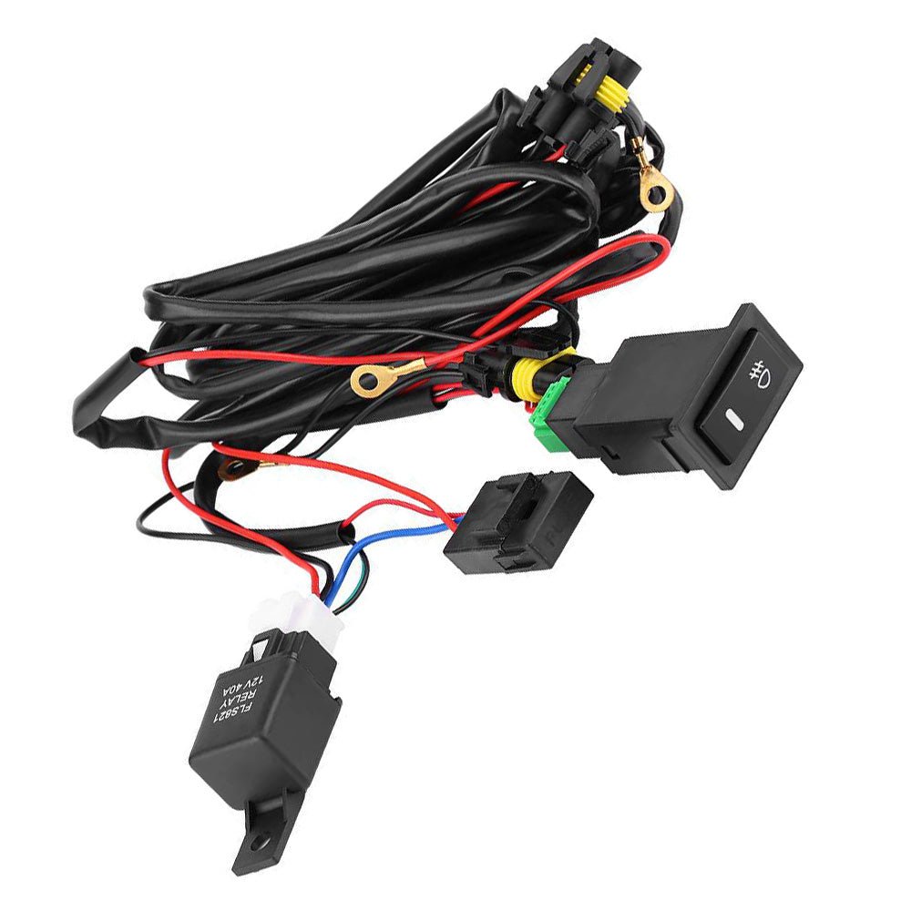 Harness Kit 12V Car LED Fog Light On Off Switch Wiring Harness Fuse Relay Kit - Frazy's Auto Parts