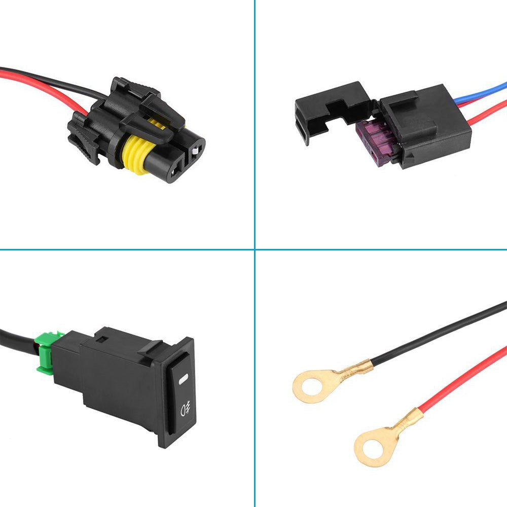 Harness Kit 12V Car LED Fog Light On Off Switch Wiring Harness Fuse Relay Kit - Frazy's Auto Parts