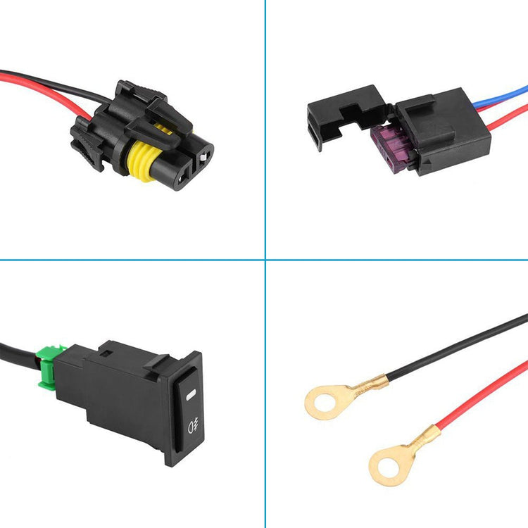 Harness Kit 12V Car LED Fog Light On Off Switch Wiring Harness Fuse Relay Kit - Frazy's Auto Parts
