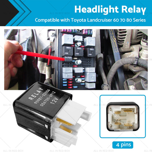 Headlight Relay 12V 4 Pins 90987 - 02006 Suitable For Toyota Landcruiser 60 70 80 - Frazy's Auto Parts