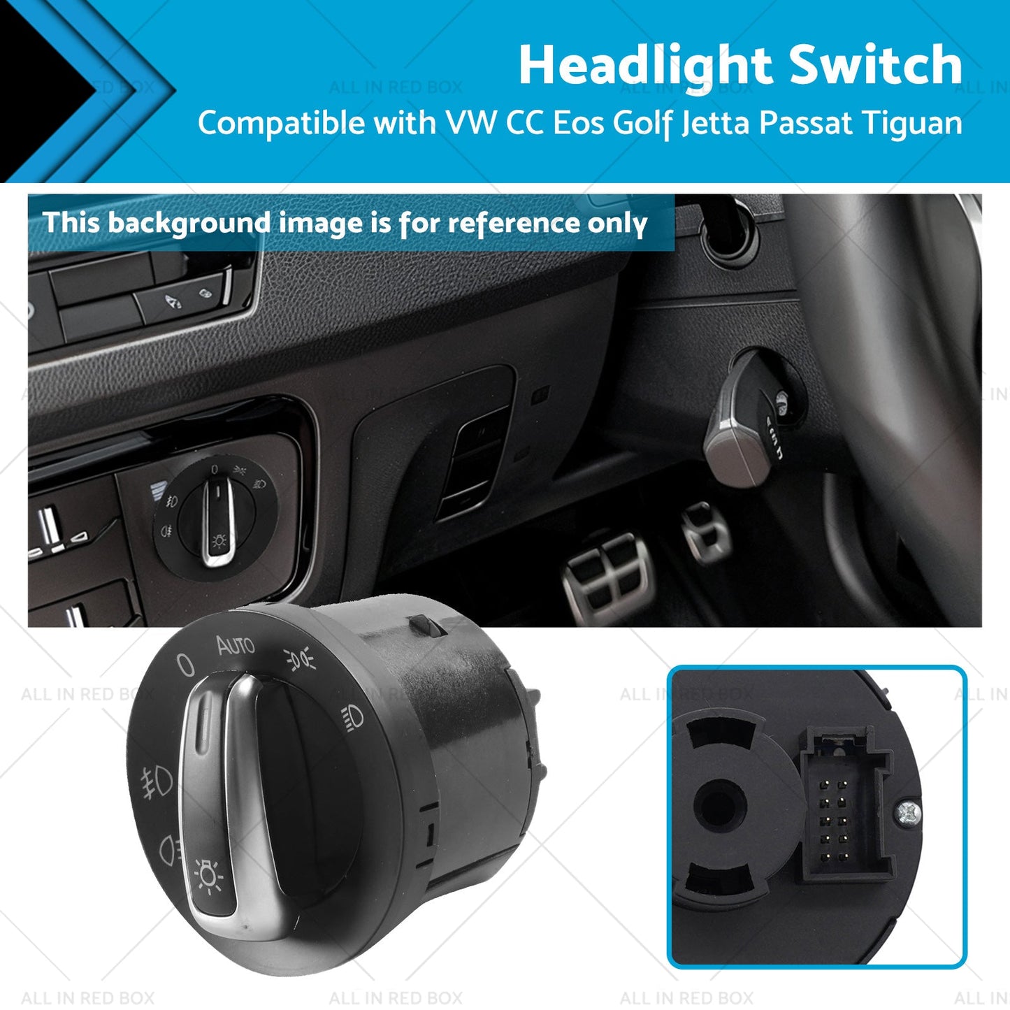 Headlight Switch Suitable for VW CC Eos Golf Jetta Passat Tiguan 5ND941431B - Frazy's Auto Parts