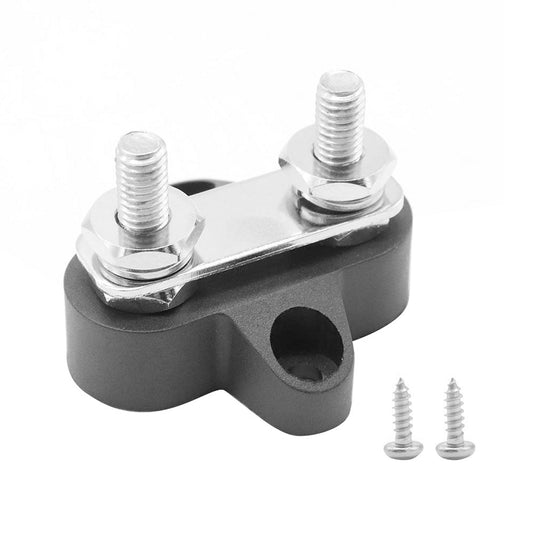 Heavy Duty Dual M6 Bus Bar Terminal Block Power Distribution Stud Black Suitable For Automotive Applications - Frazy's Auto Parts