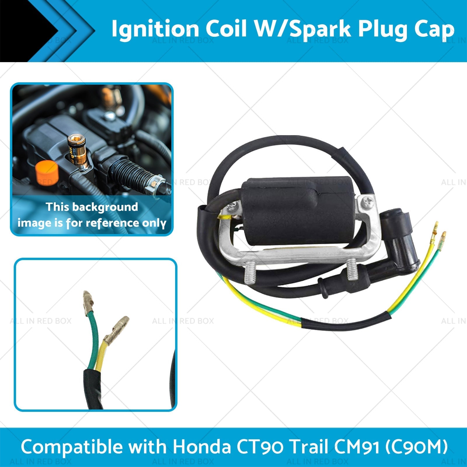 Ignition Coil W or Spark Plug Cap Suitable for Honda CT90 Trail CM91 C90M - Frazy's Auto Parts