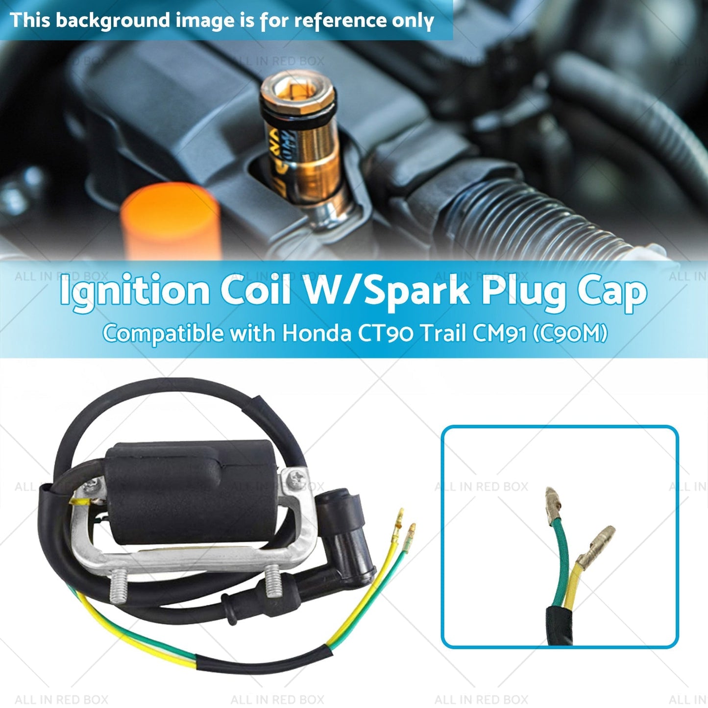 Ignition Coil W or Spark Plug Cap Suitable for Honda CT90 Trail CM91 C90M - Frazy's Auto Parts