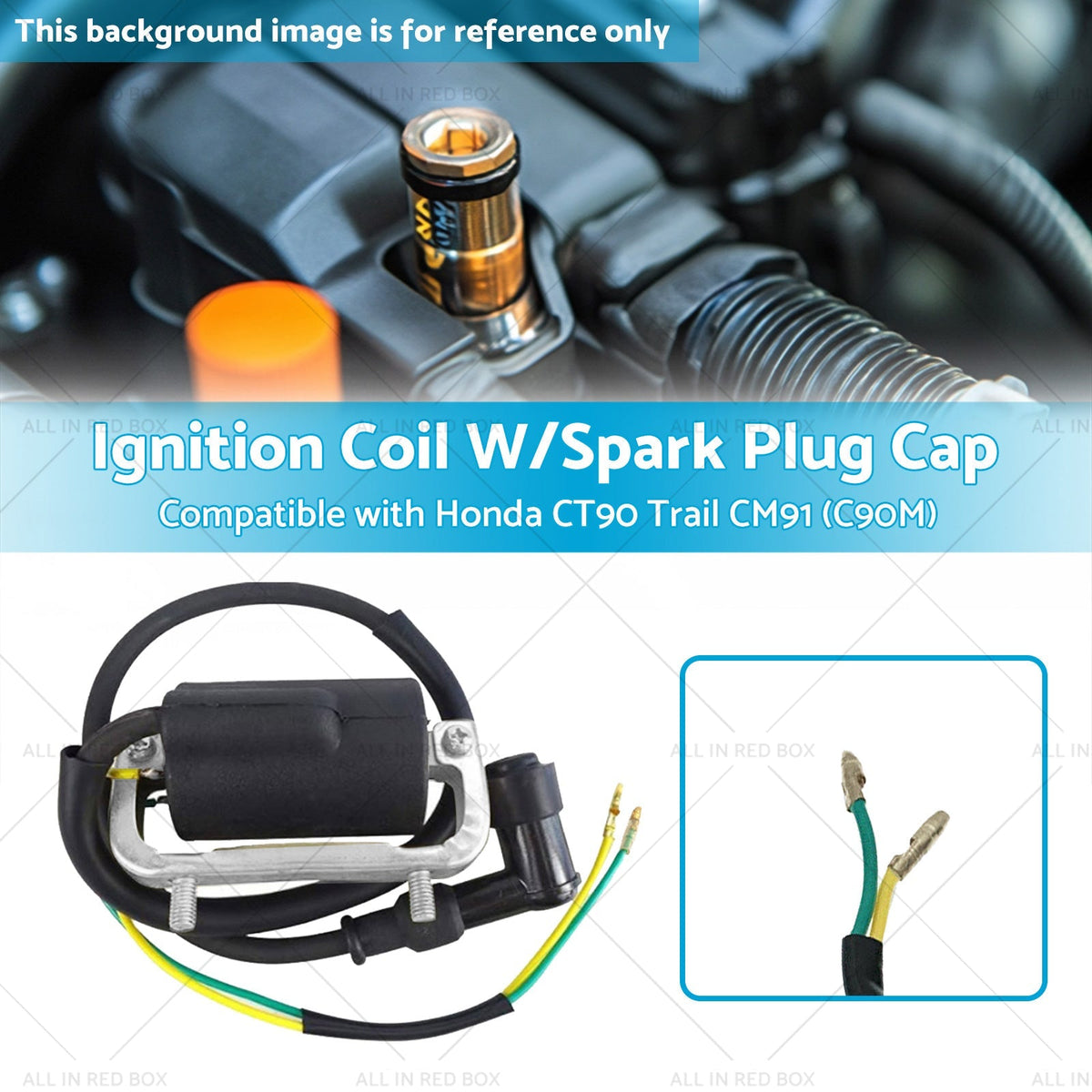 Ignition Coil W or Spark Plug Cap Suitable for Honda CT90 Trail CM91 C90M - Frazy's Auto Parts