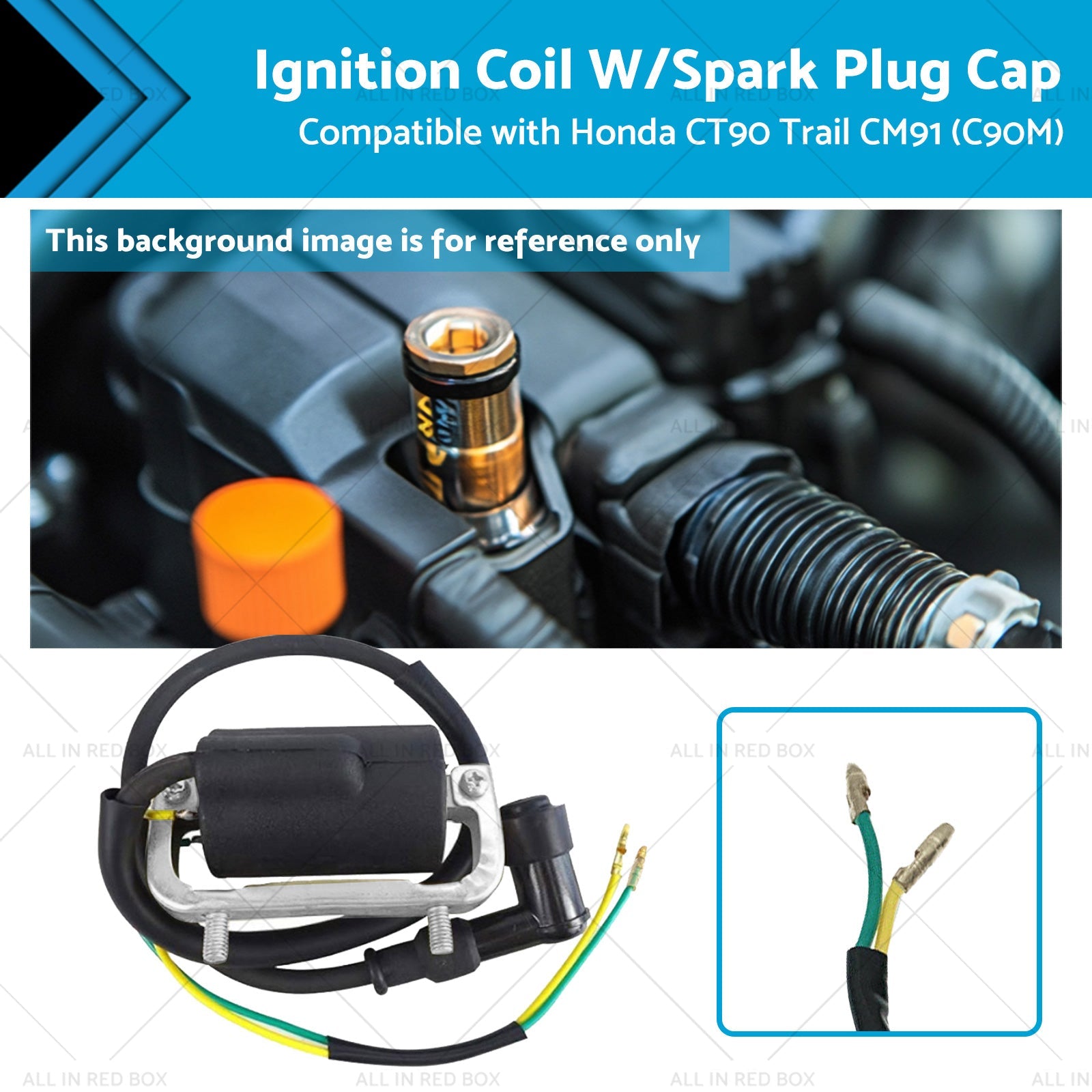 Ignition Coil W or Spark Plug Cap Suitable for Honda CT90 Trail CM91 C90M - Frazy's Auto Parts